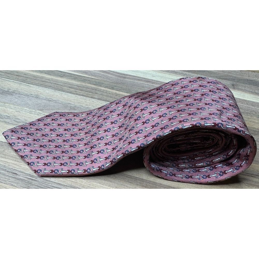 Christian Dior Vintage Men's All Silk Chain Link Pattern Tie Made In USA